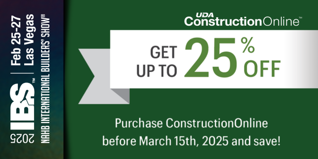 2025 IBS Special Discount | Get Started with UDA ConstructionOnline before the end of February and SAVE!