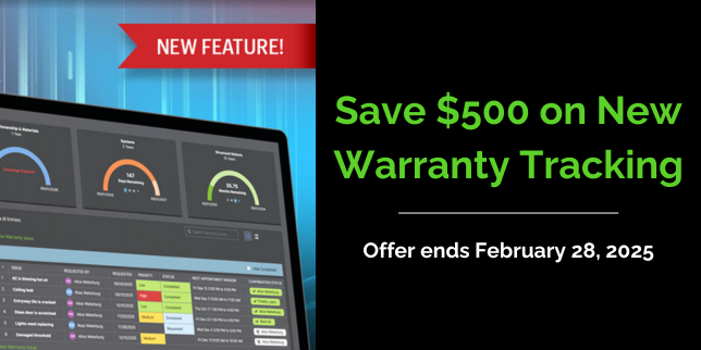 Limited-Time Offer: Save $500 on New Warranty Tracking for ConstructionOnline™