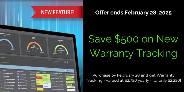 Limited-Time Offer: Save $500 on New Warranty Tracking for ConstructionOnline™