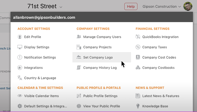 Access to ConstructionOnline Account Settings Streamlined with Updated Menu Design