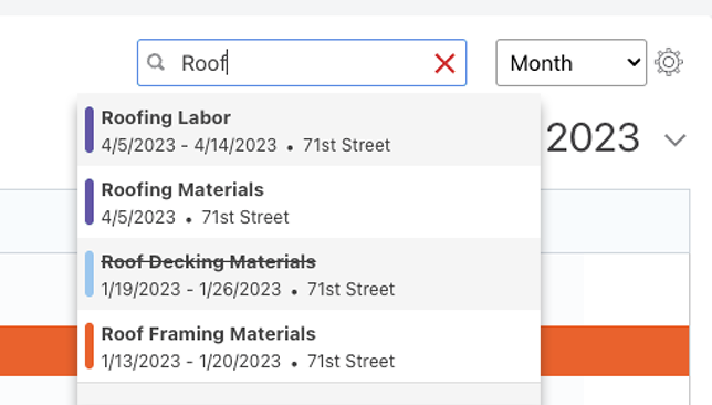 Advanced ‘Search’ Functions Now Available for Construction Calendars