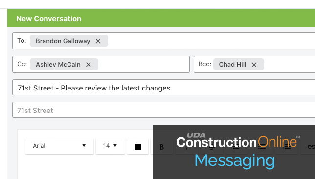 New CC And BCC Options Introduced For ConstructionOnline Messaging