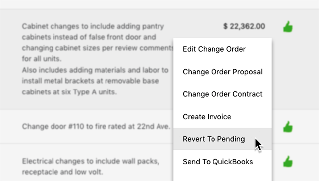 New 'Revert to Pending' Option Introduced for Dynamic Online Change Orders