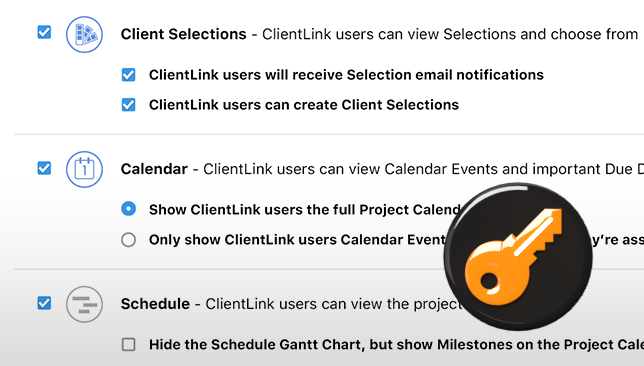 Improved ClientLink™ / TeamLink™ Setting modal makes promotes clarity & readability for client and team permission settings. 
