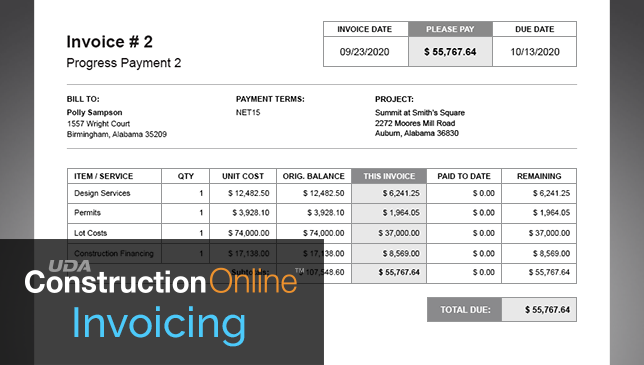 New Invoicing Now Available in ConstructionOnline