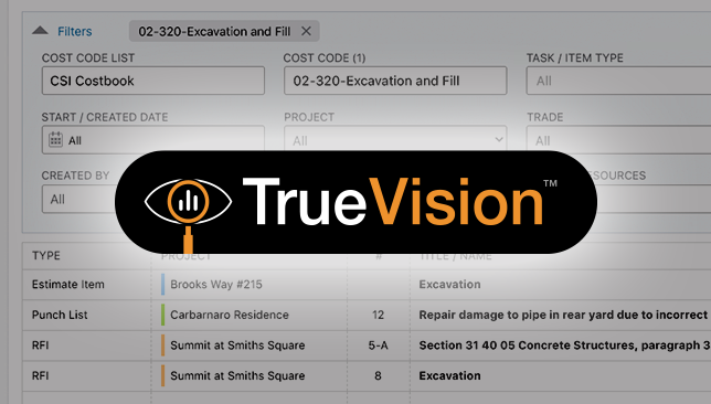 New TrueVision™ Cost Code Report Delivers Advanced Construction Insights