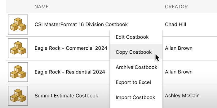 Maximize Consistency with New Options for Duplicating Construction Costbooks