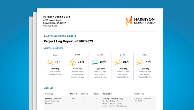 Clients & Subcontractors Can Now Print ConstructionOnline™ Daily Log Reports