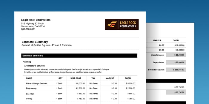 Updates to ConstructionOnline's Library of Financial Reports | Estimate Proposals, Change Order Reports, Contract Summaries | Construction Financial Management | Construction Reporting Software