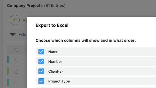 Conveniently Export ConstructionOnline Projects Table to Excel