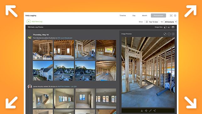 Full-Screen Mode Available for to Additional Features in ConstructionOnline™