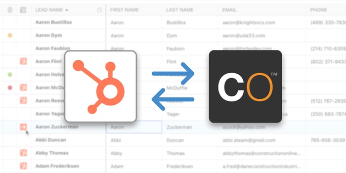 Integrate HubSpot CRM with ConstructionOnline Project Management Software