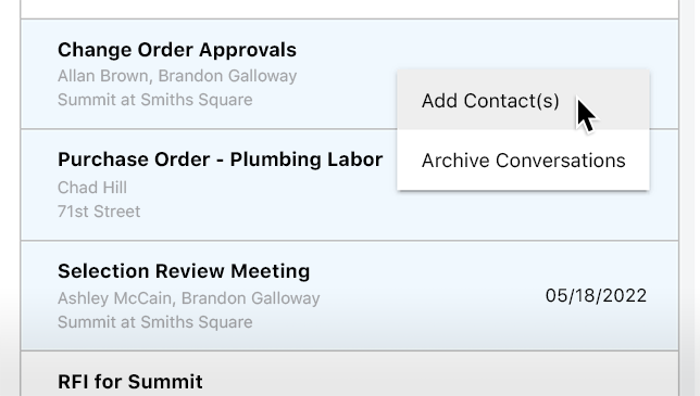Multi-Select Capabilities Now Available for Company and Project Messages