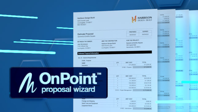 Exclusive Early Access to New OnPoint™ Proposal Wizard, Highly Anticipated for ConstructionOnline™ 2023