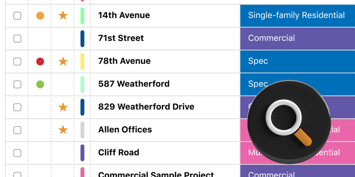 Expanded Search Parameters for Company Project Management in Construction Management Software
