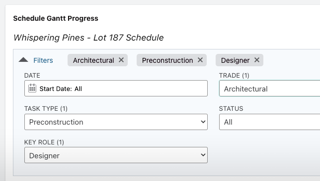 New for ConstructionOnline™ 2023: Additional Filter Options for Construction Scheduling