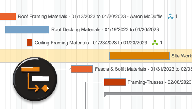 Display critical task data on construction Gantt Chart schedules in UDA ConstructionOnline | Construction Scheduling Software | Construction Management Software