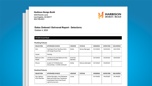 New Construction Reports for Construction Change Orders and Construction Selections Sheets Now Available in UDA ConstructionOnline | #1 Ranked Construction Management Software