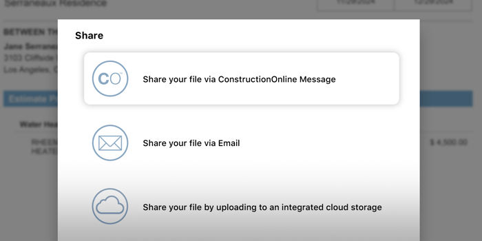 UDA ConstructionOnline Introduces New Simplified Sharing Option for Construction Documents and Reports | Click-to-Share via built-in ConstructionOnline Messaging, Complete with Automatic Email & Mobile Notifications