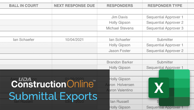 Enhanced Export to Excel Available for ConstructionOnline Submittals