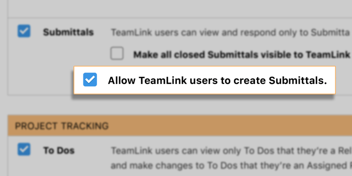 New Option Allows TeamLink™ Contacts to Create Submittals