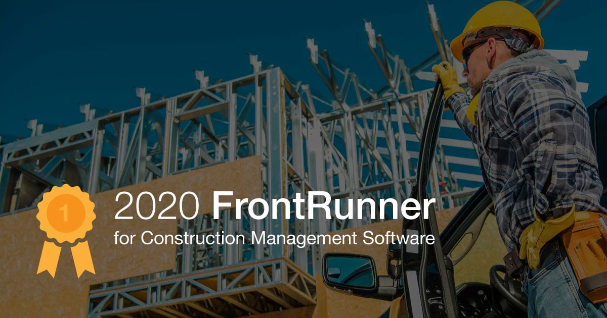 ConstructionOnline™ Named as FrontRunner for Construction Management Software