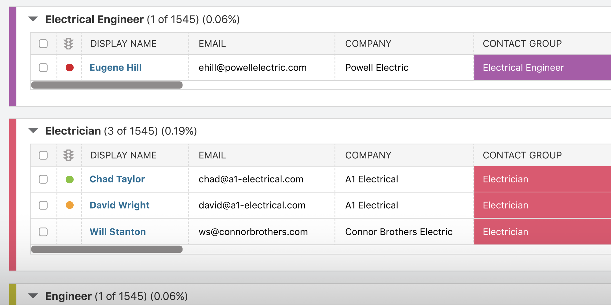 Table. Contact Examples Streamline Construction Contact Management with Innovative Dynamic Tables