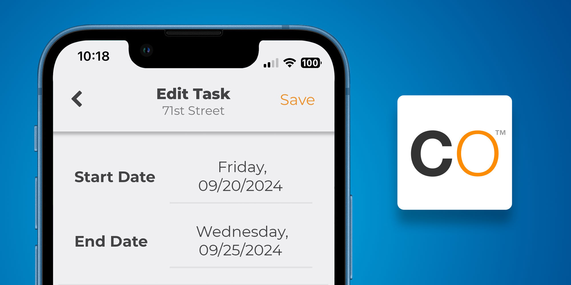 Task Date Update Real-Time Scheduling Made Easy: Update Task Dates from CO™ Mobile