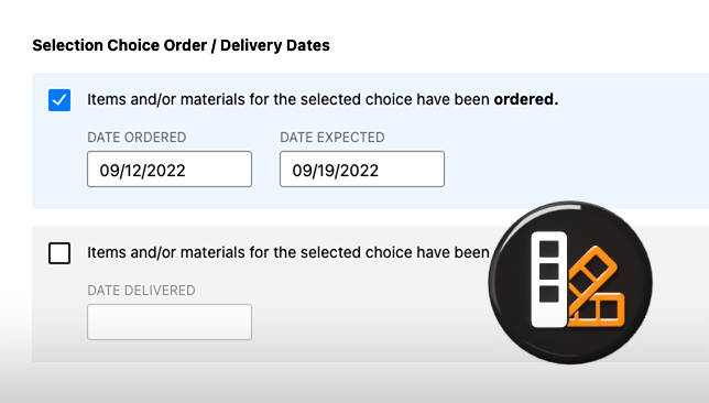 Track Material Orders and Delivery Dates for Construction Change Orders and Client Selections